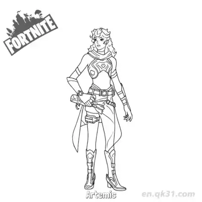 Free printable Artemis 02 Coloring Page - Free PDF Printable Fortnite Coloring Sheets coloring page